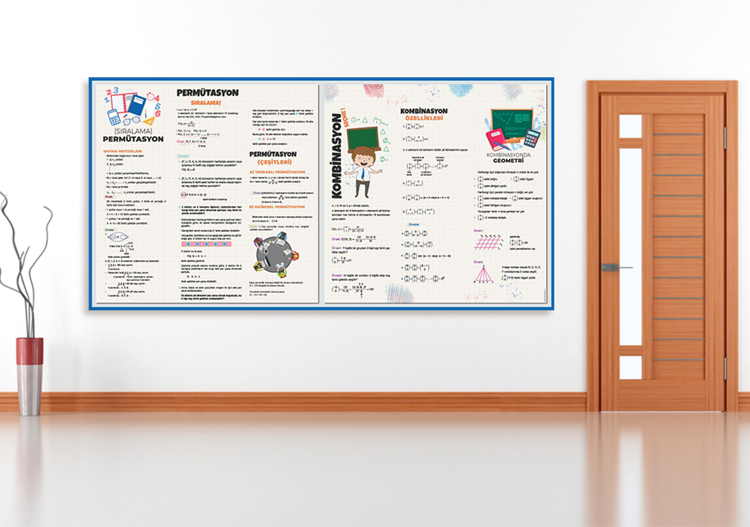 Permütasyon Kombinasyon Matematik Posteri