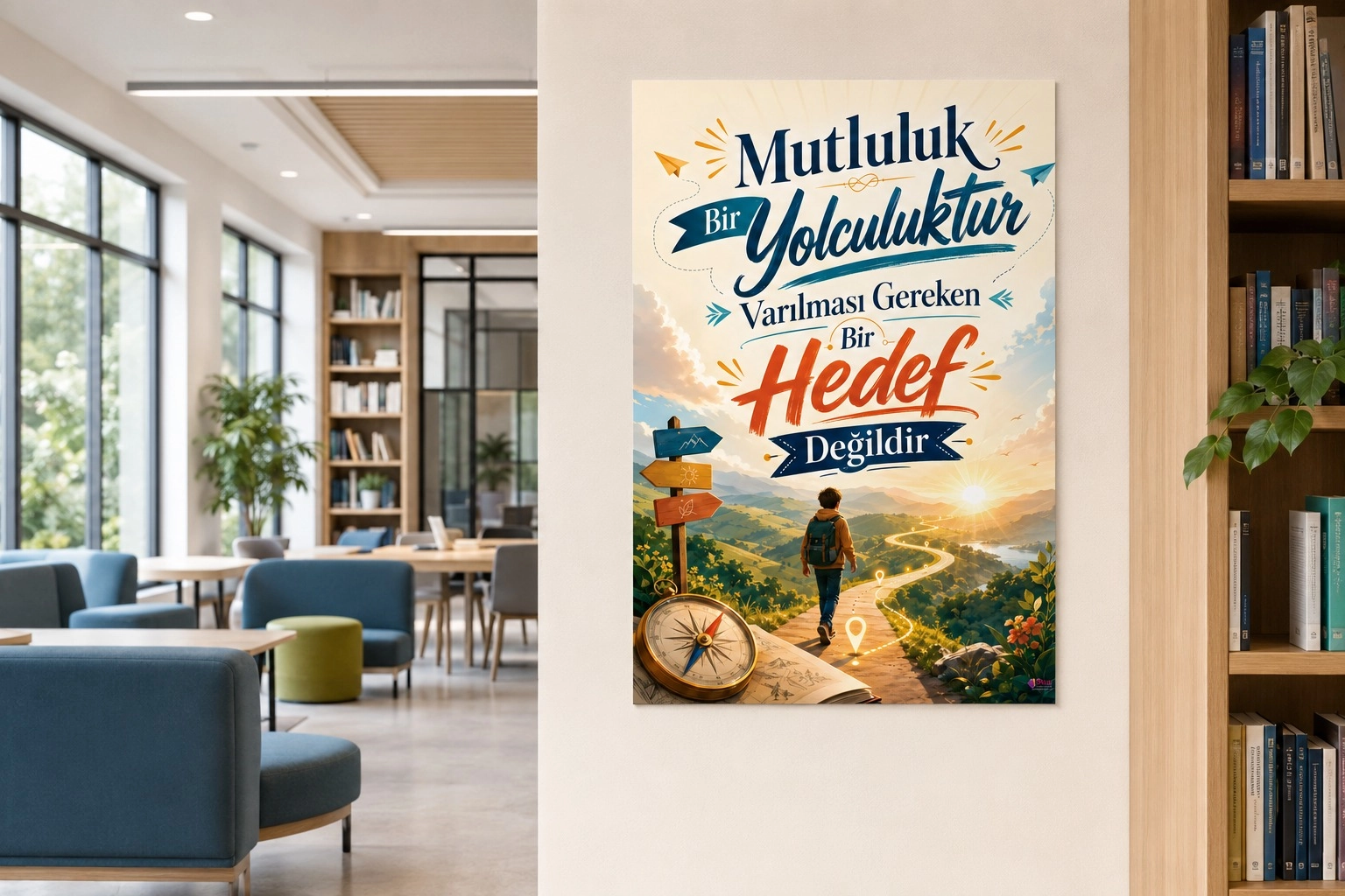 Mutluluk Yolculuktur Rehberlik Posterlik