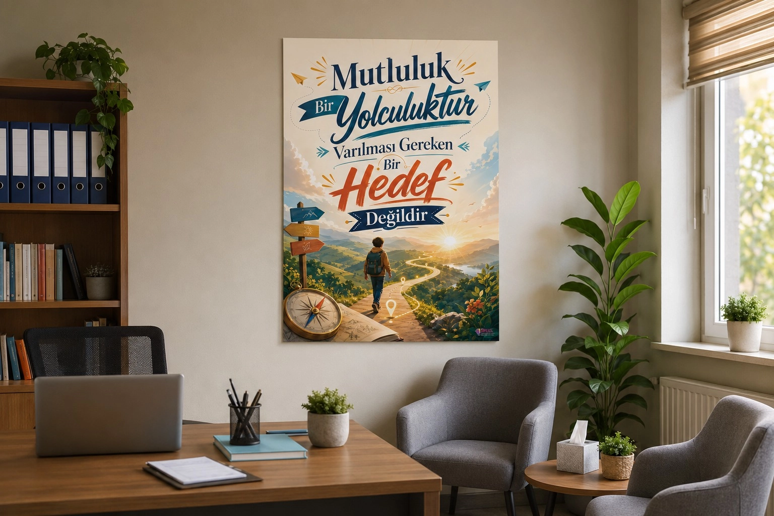 Mutluluk Yolculuktur Rehberlik Posterlik