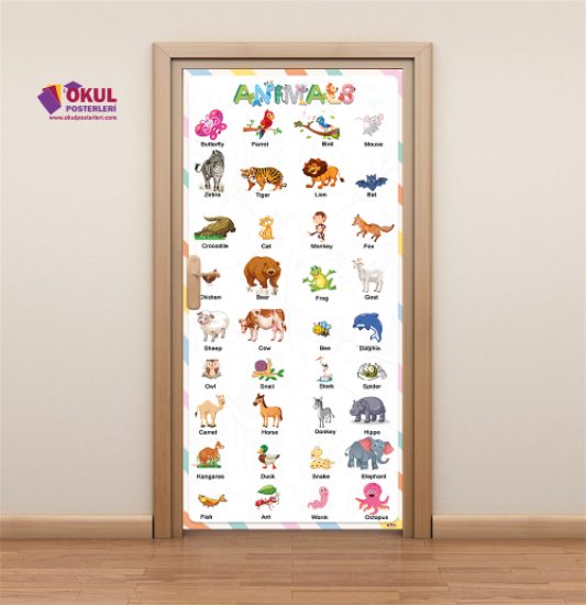 Animals İngilizce Kapı Giydirme 28