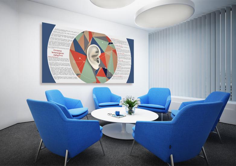 Dinleme Yeteneğinizi Geliştirin Okul Posteri