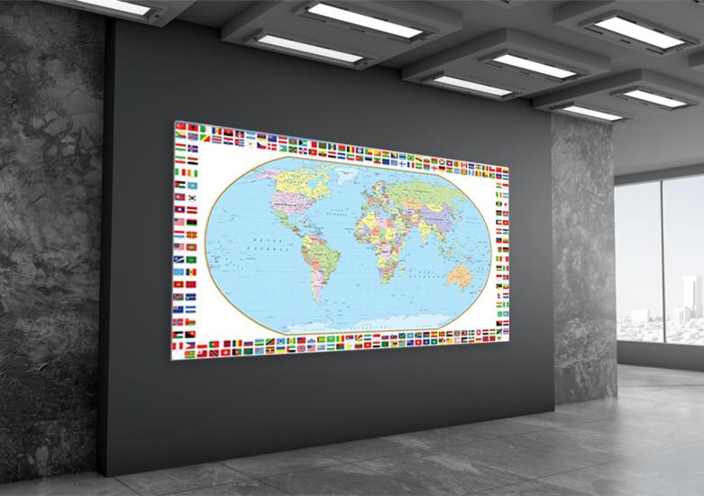 Bayraklı Dünya Siyasi Haritası 2