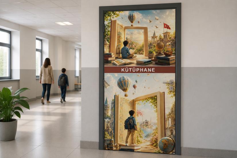 Kütüphane Kapı Giydirmesi 21