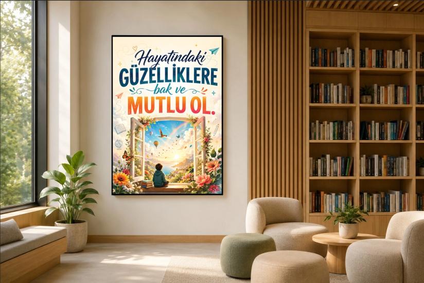Mutlu Ol Motivasyon Posteri-75