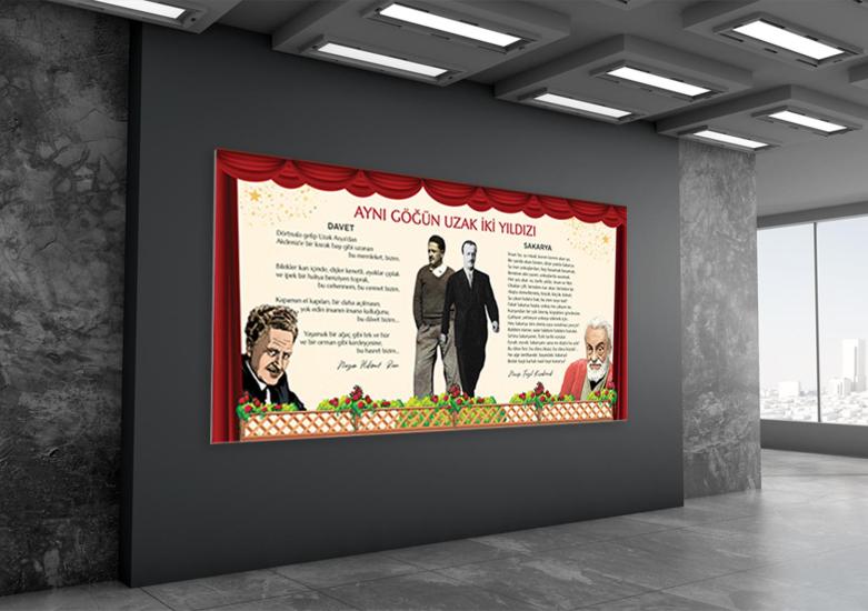 Necip Fazıl - Nazım Hikmet Edebiyat Posteri