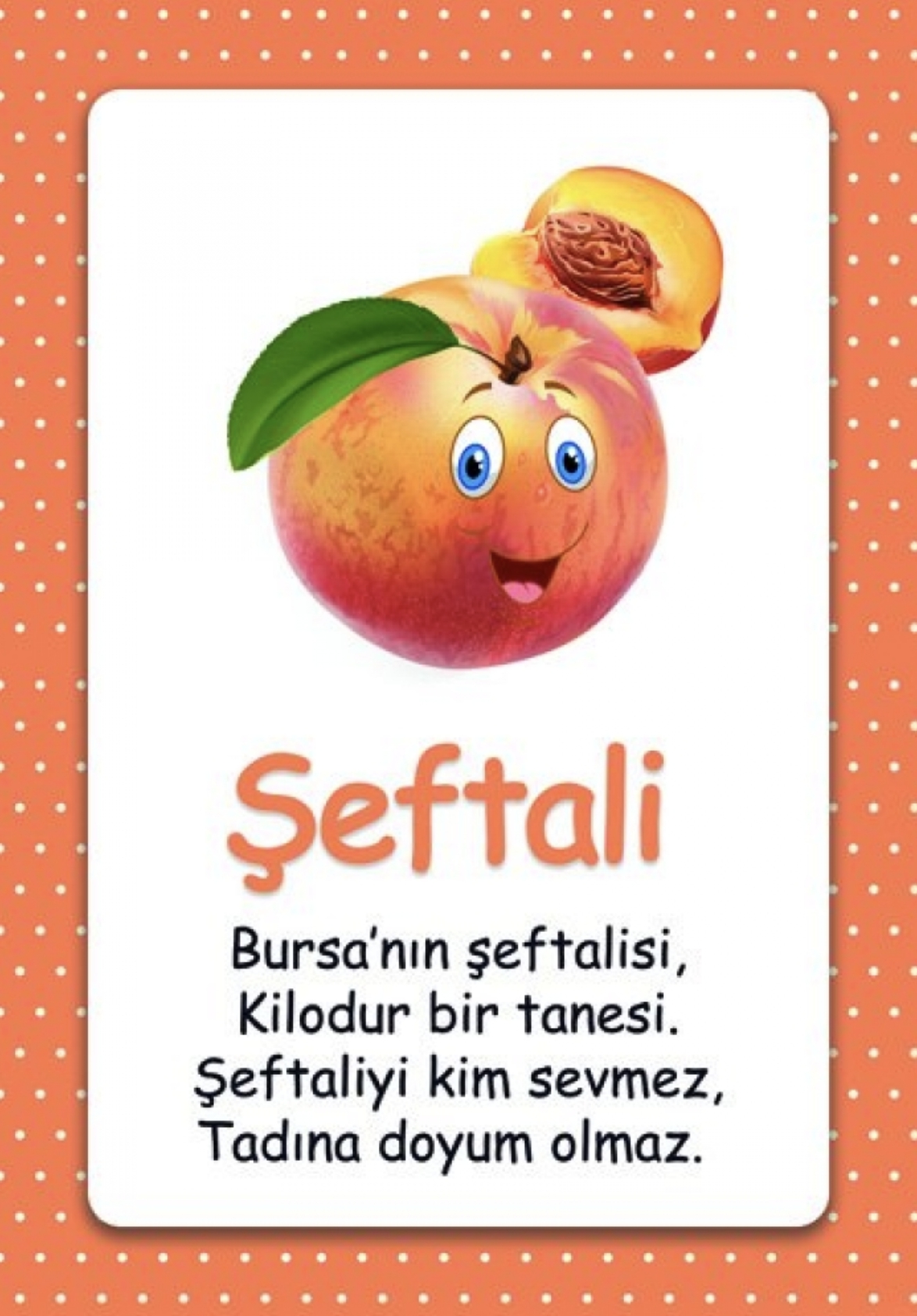 Sevimli Şeftali Okul Afişi