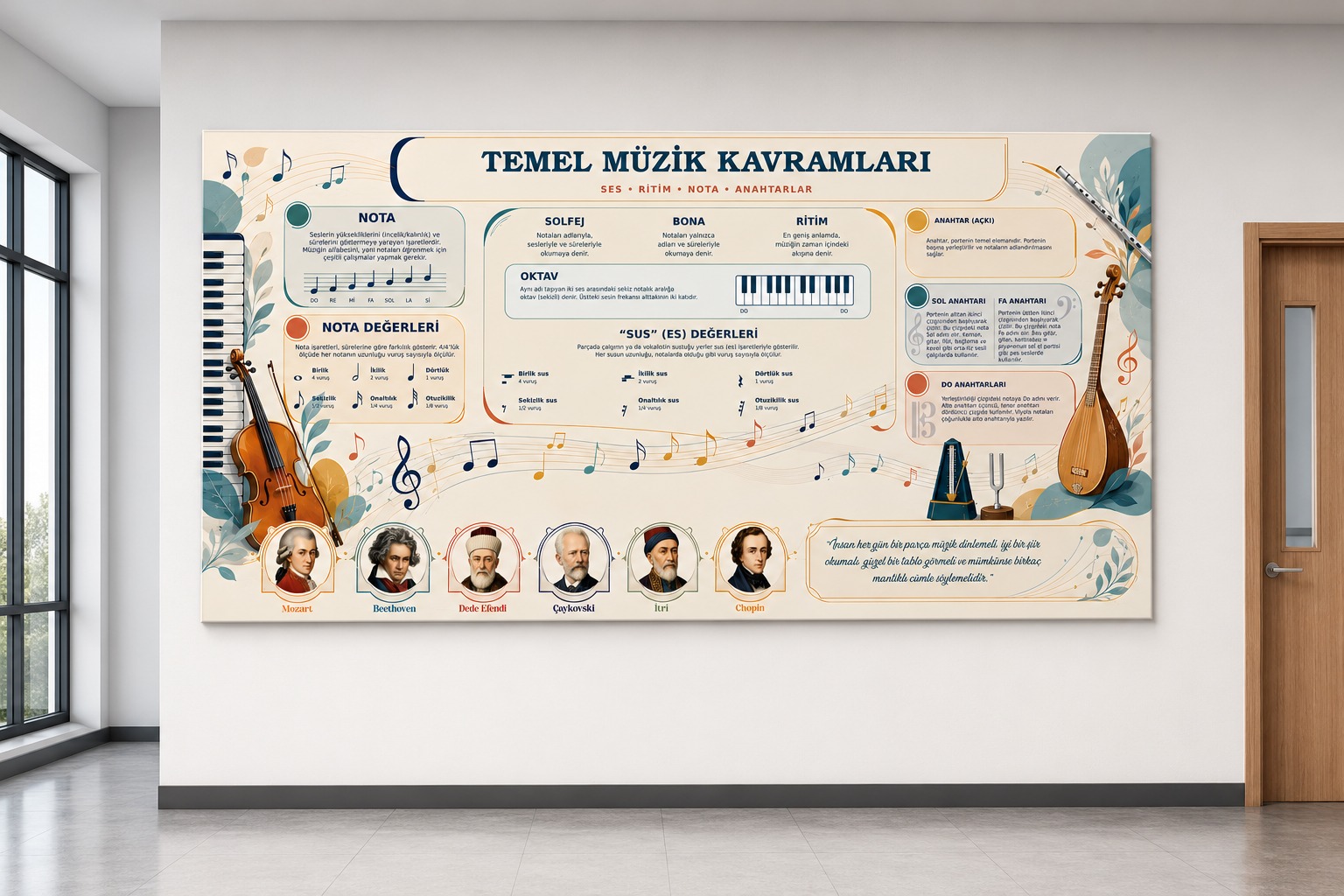 Temel Müzik Kavramları Okul Posteri