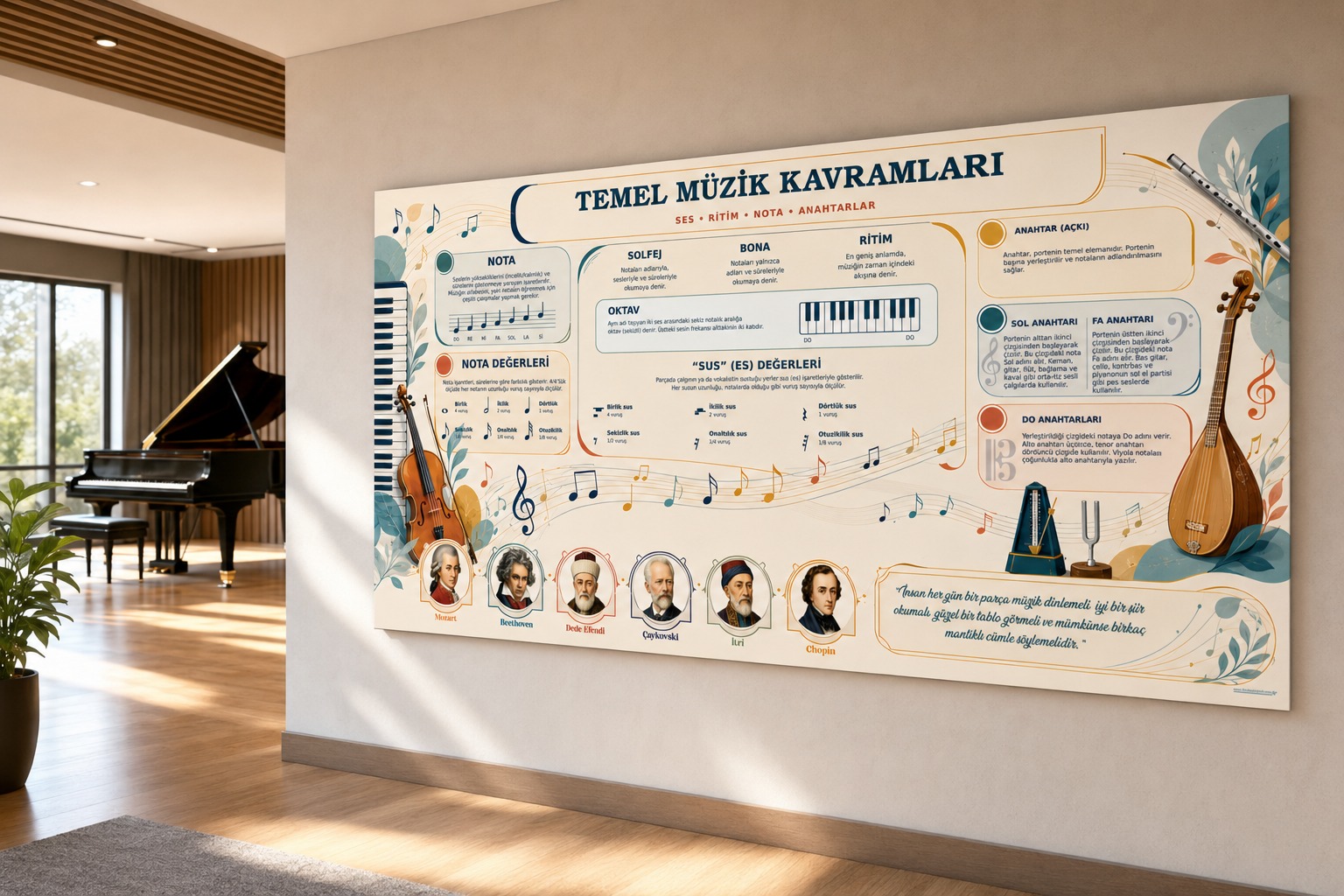 Temel Müzik Kavramları Okul Posteri