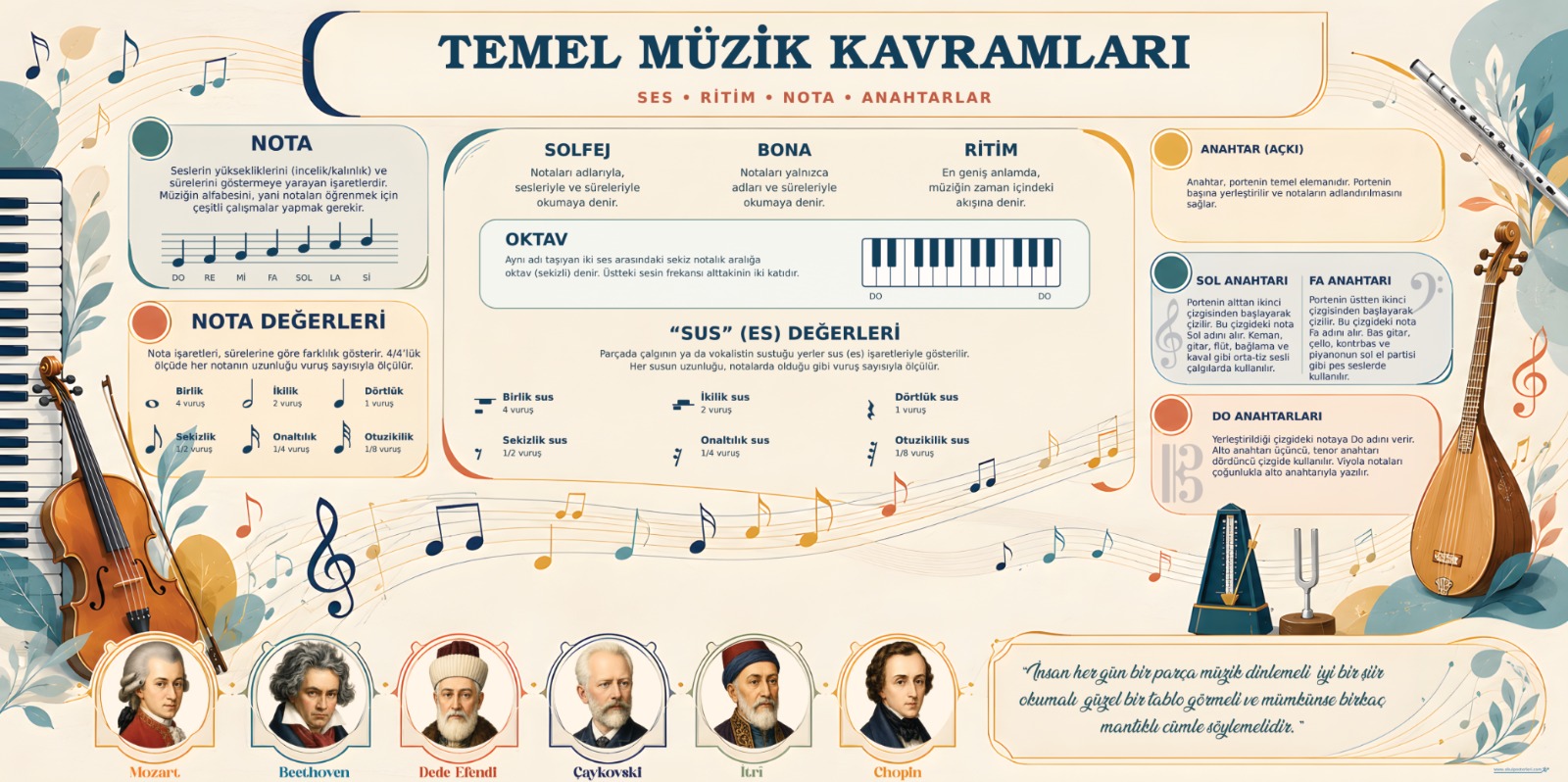 Temel Müzik Kavramları Okul Posteri