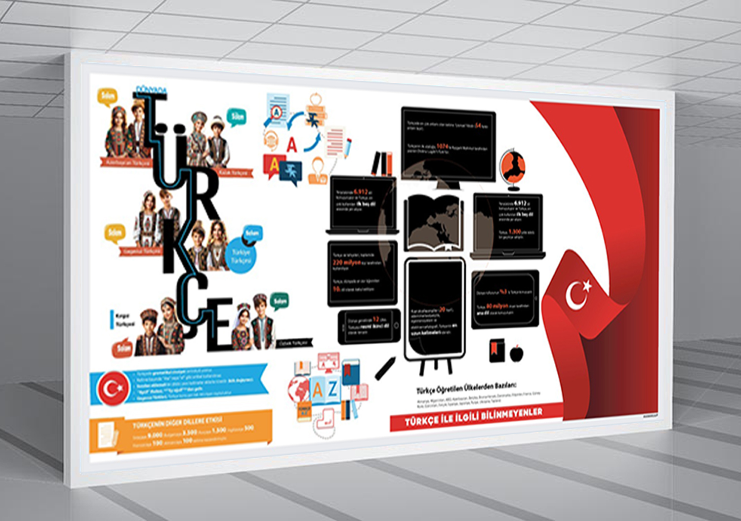 Türkçe İle İlgili Bilinmeyenler Okul Posteri