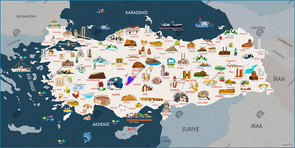 Türkiye Turizm Haritası Posteri 3