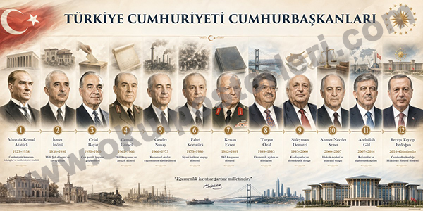 Türkiye Cumhuriyeti Cumhurbaşkanları Kronoloji Posteri
