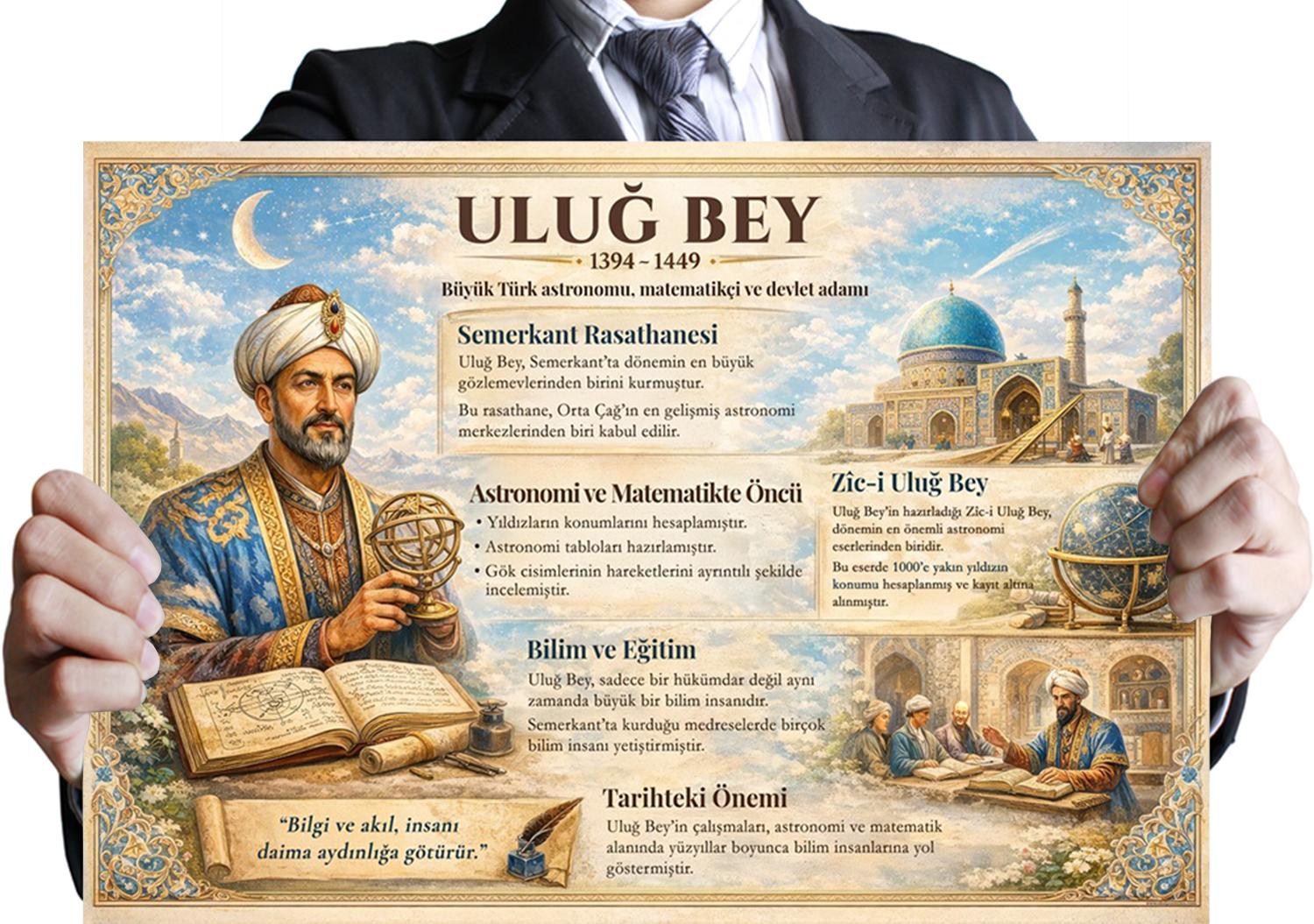 Astronomi ve Matematiğin Sultanı Uluğ Bey Okul Posteri