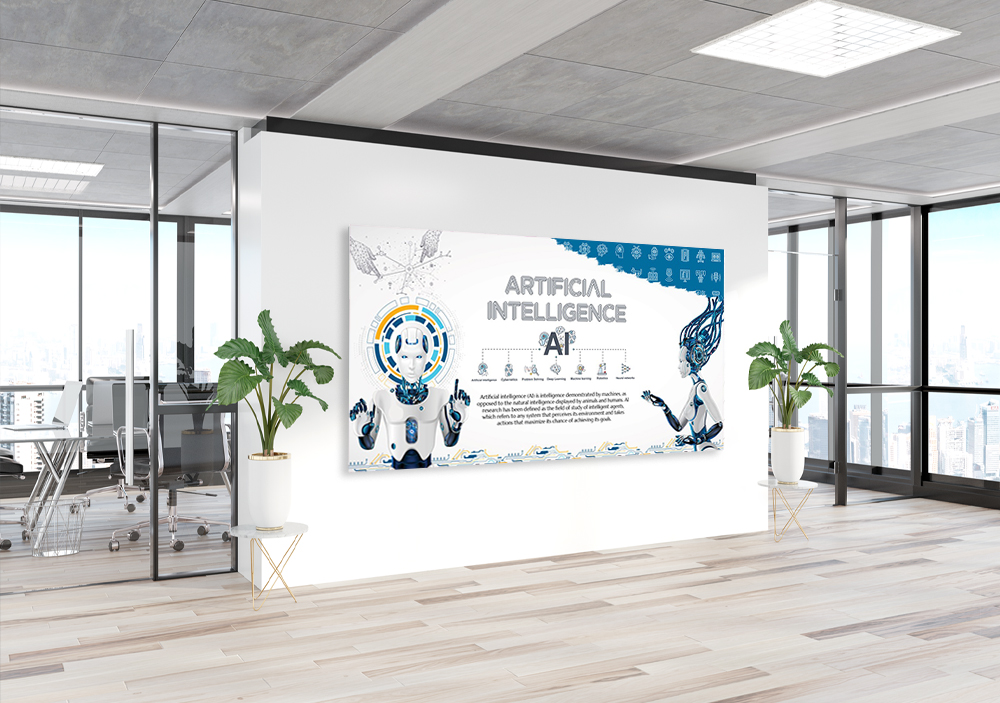 Yapay Zeka Okul Posteri - İngilizce